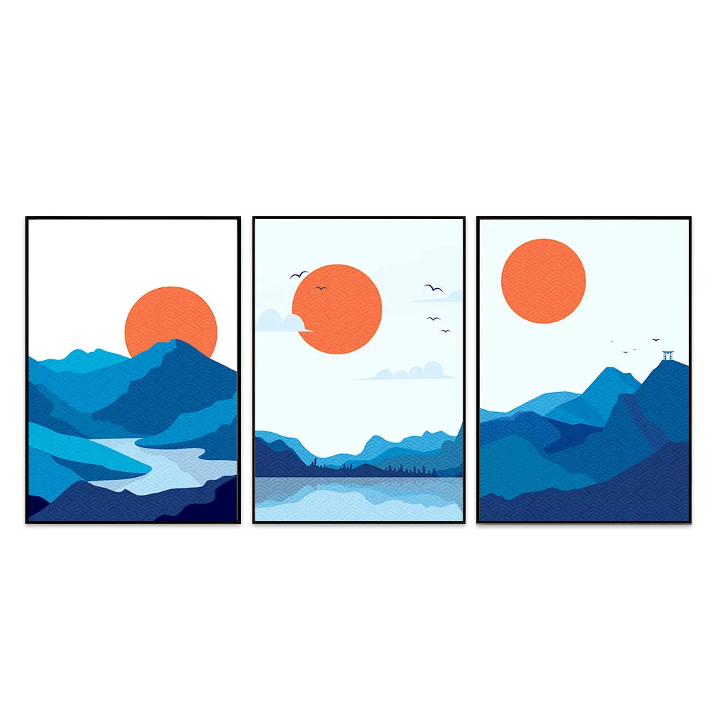 Gleeful Sunrise View Frames Set Of 3