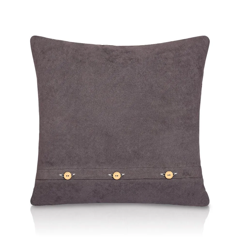 Glimmer Leather Applique Cushion Cover