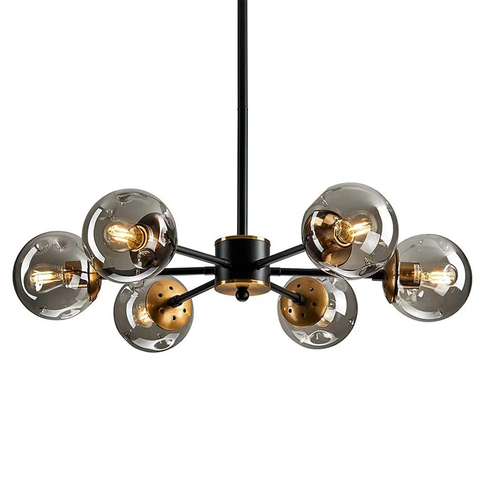 Globe BK &amp; GD Chandlier Semi Flush Mount Ceiling Light Modern Metal Lighting Black Chandelier.
