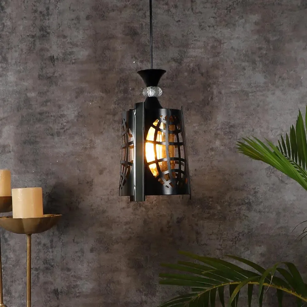 Globe Cut Metal Lustre Glass Hanging Light