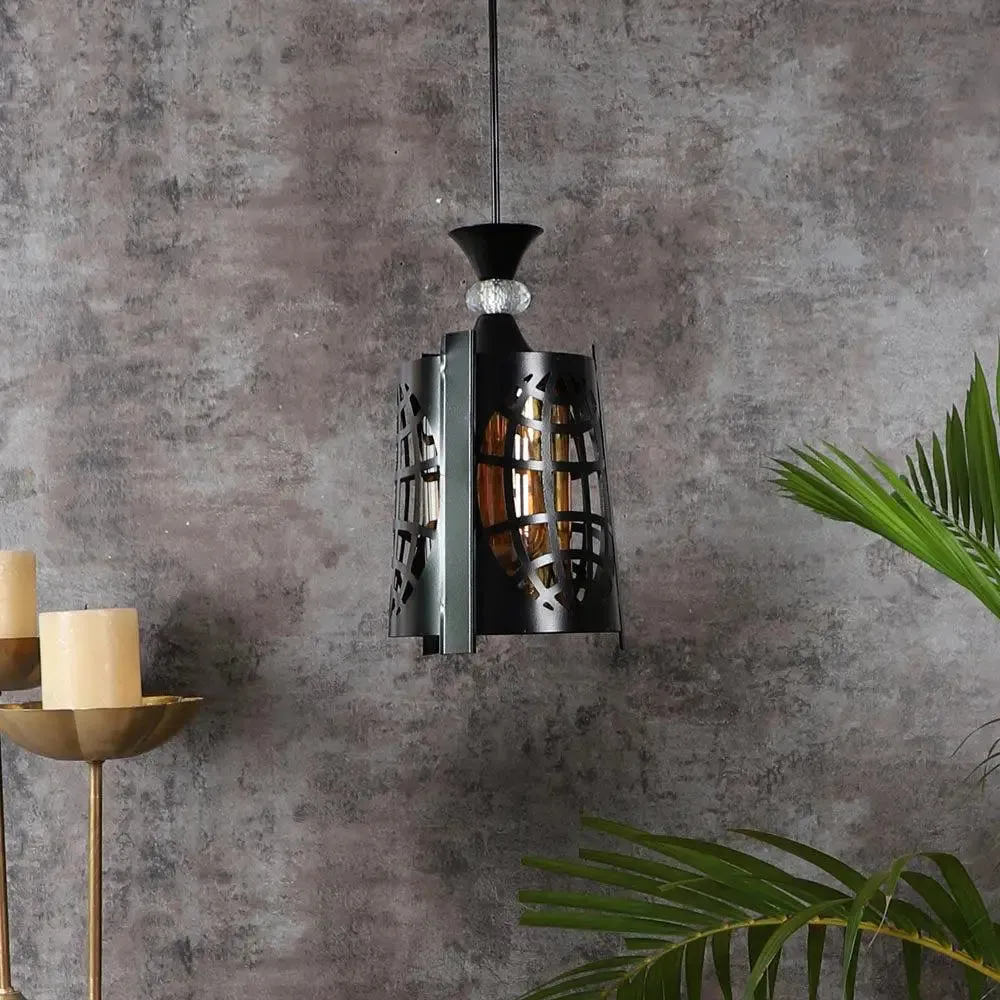 Globe Cut Metal Lustre Glass Hanging Light