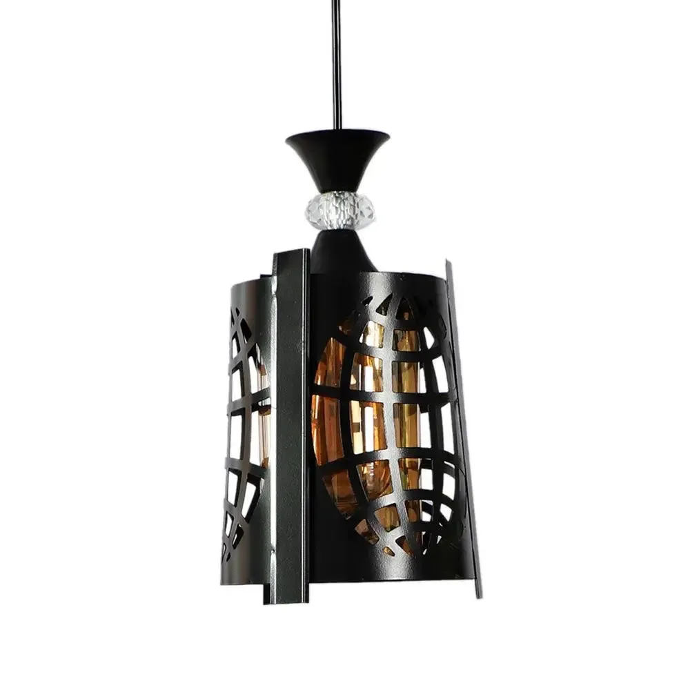 Globe Cut Metal Lustre Glass Hanging Light