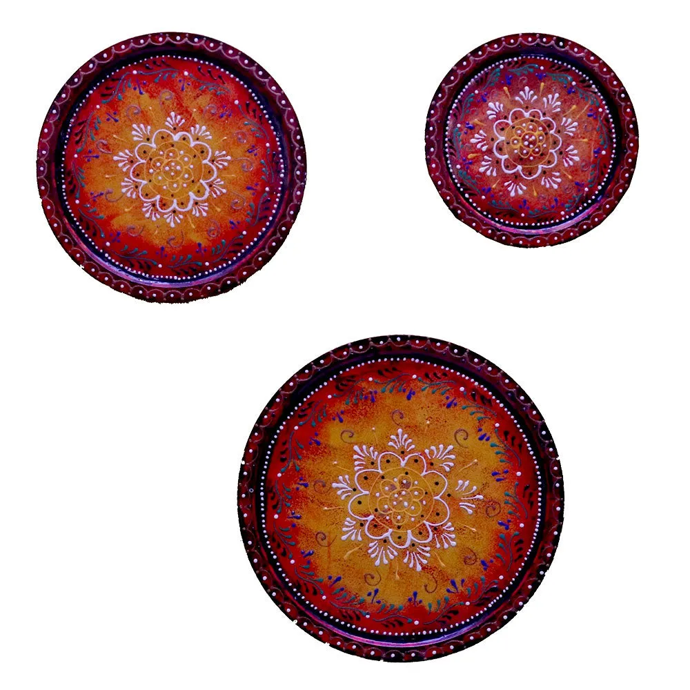Glorious Rusty Hued Artwork Set of 3 Wallplates