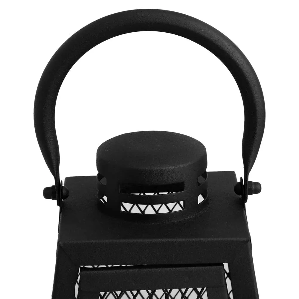 Glossy Black Metallic Handicraft Candle Lantern