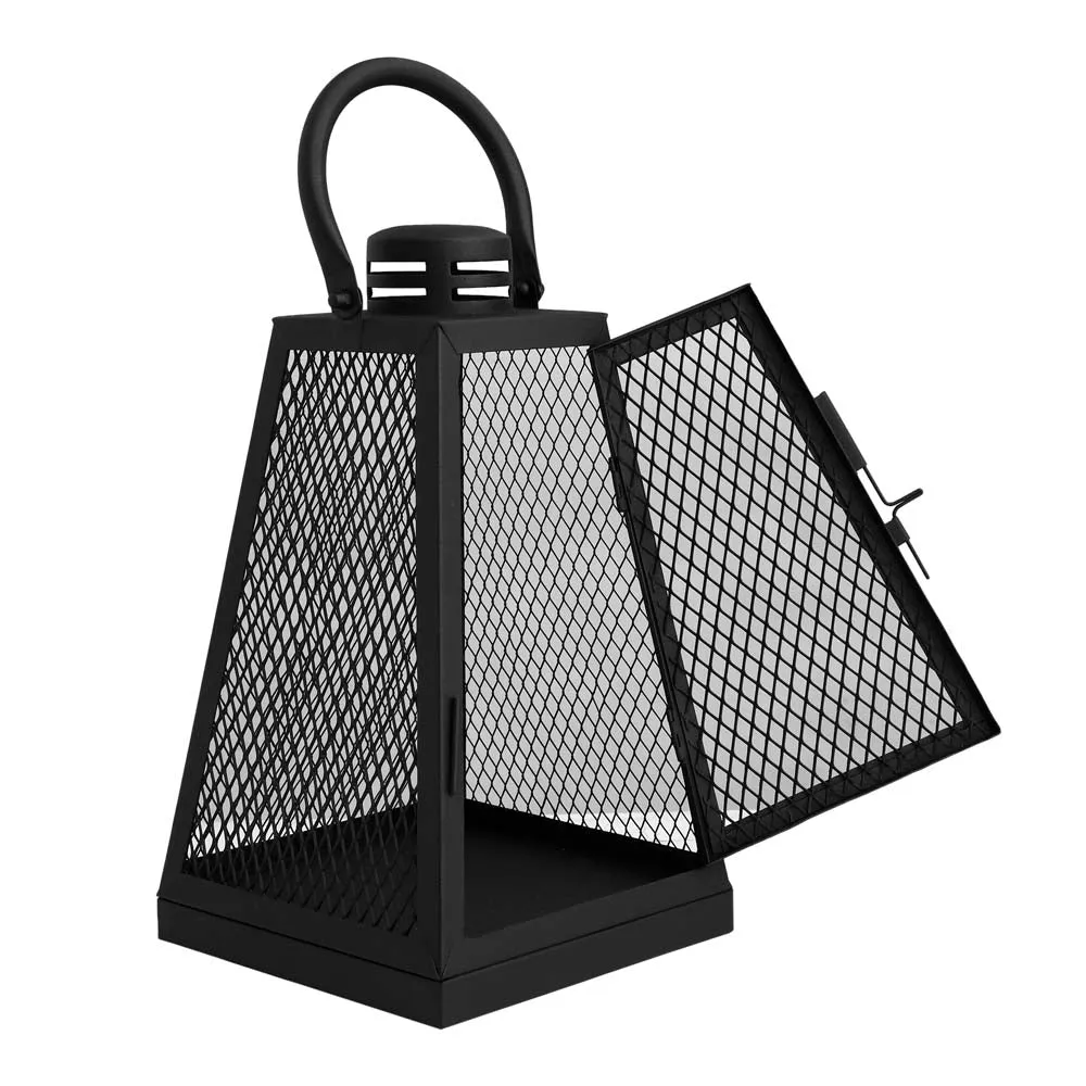 Glossy Black Metallic Handicraft Candle Lantern