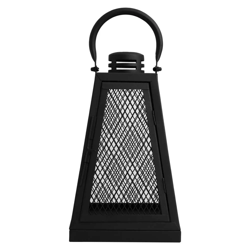 Glossy Black Metallic Handicraft Candle Lantern