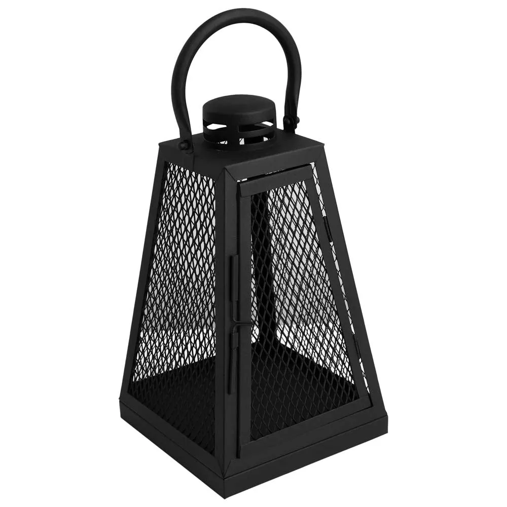 Glossy Black Metallic Handicraft Candle Lantern