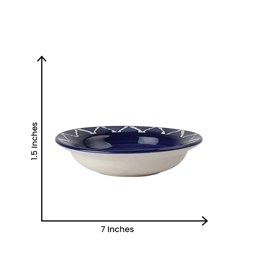 Glossy Blue Ceramic Small Plates Set Of 2
