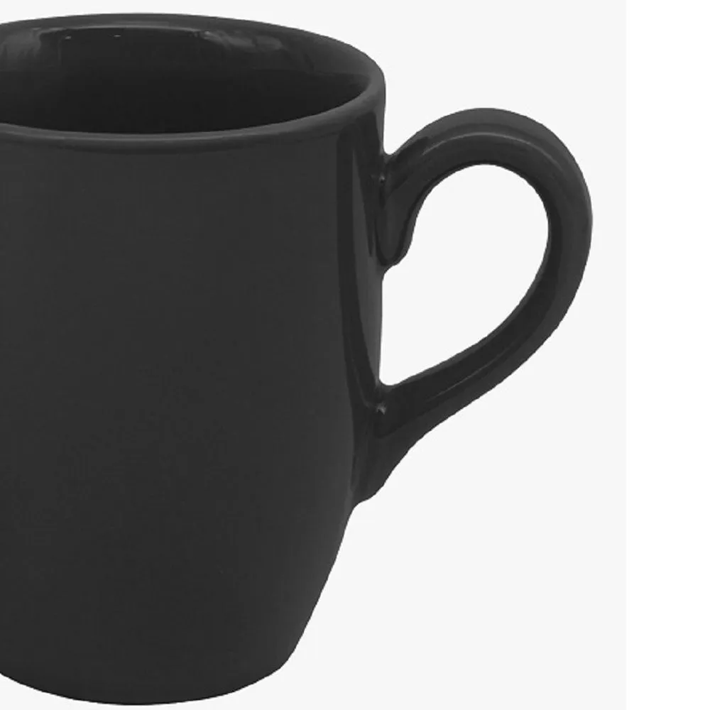 Glossy Dark Porcelain Coffee Mugs Set Of 2