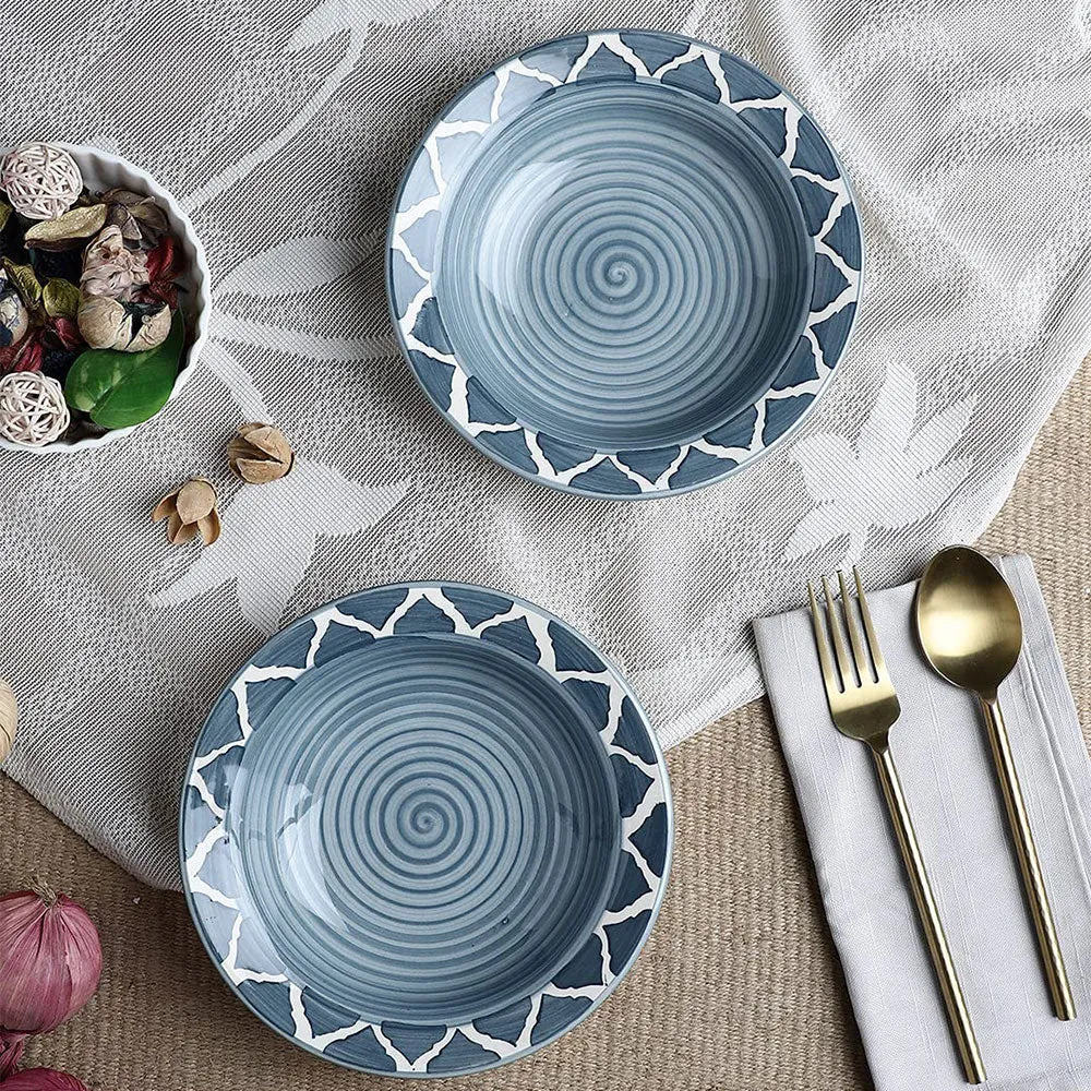 Glossy Grey Ceramic Small Plates Set Of 2