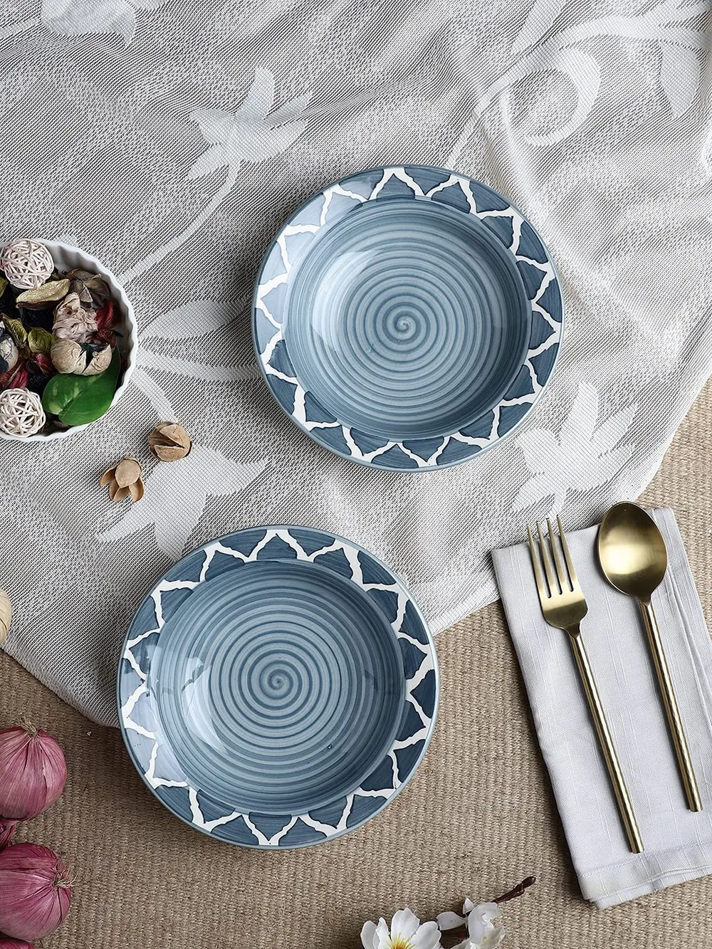 Glossy Grey Ceramic Small Plates Set Of 2