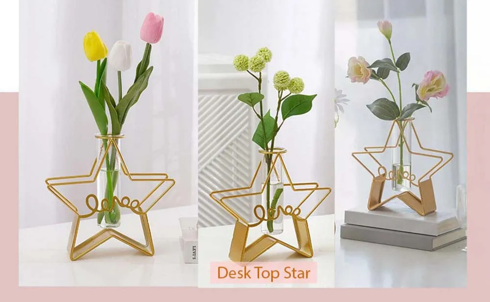 Glossy Pentagonal Glass Vase Single Piece