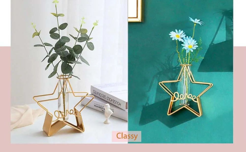 Glossy Pentagonal Glass Vase Single Piece