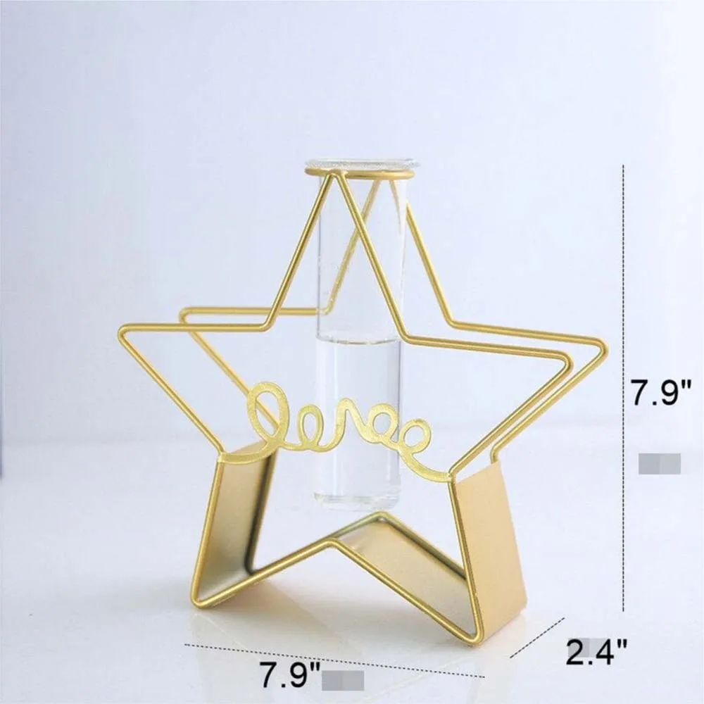 Glossy Pentagonal Glass Vase Single Piece