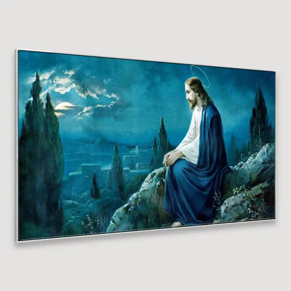 God Jesus Beautiful Scenery Canvas Printed Painting With Frame