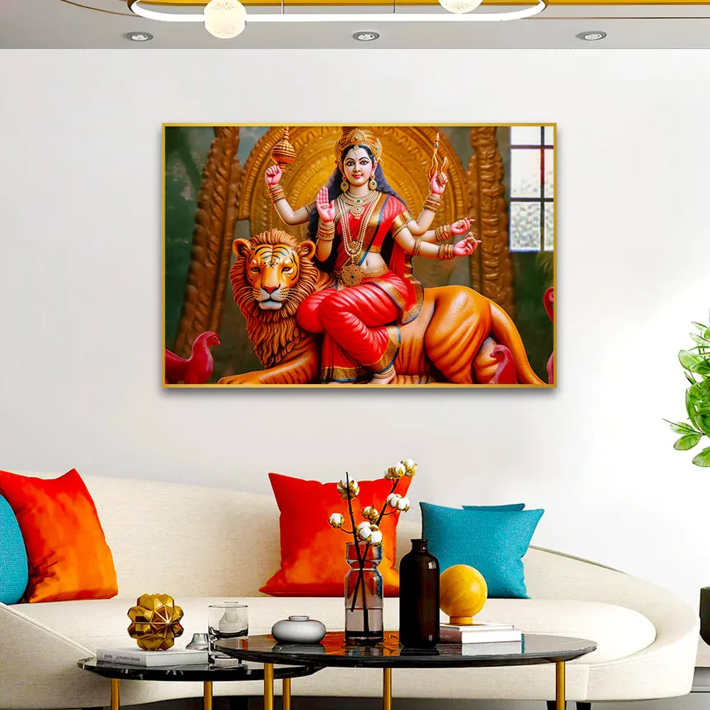 Goddess Durga Mata Artistry Acrylic Wall Painting Regular