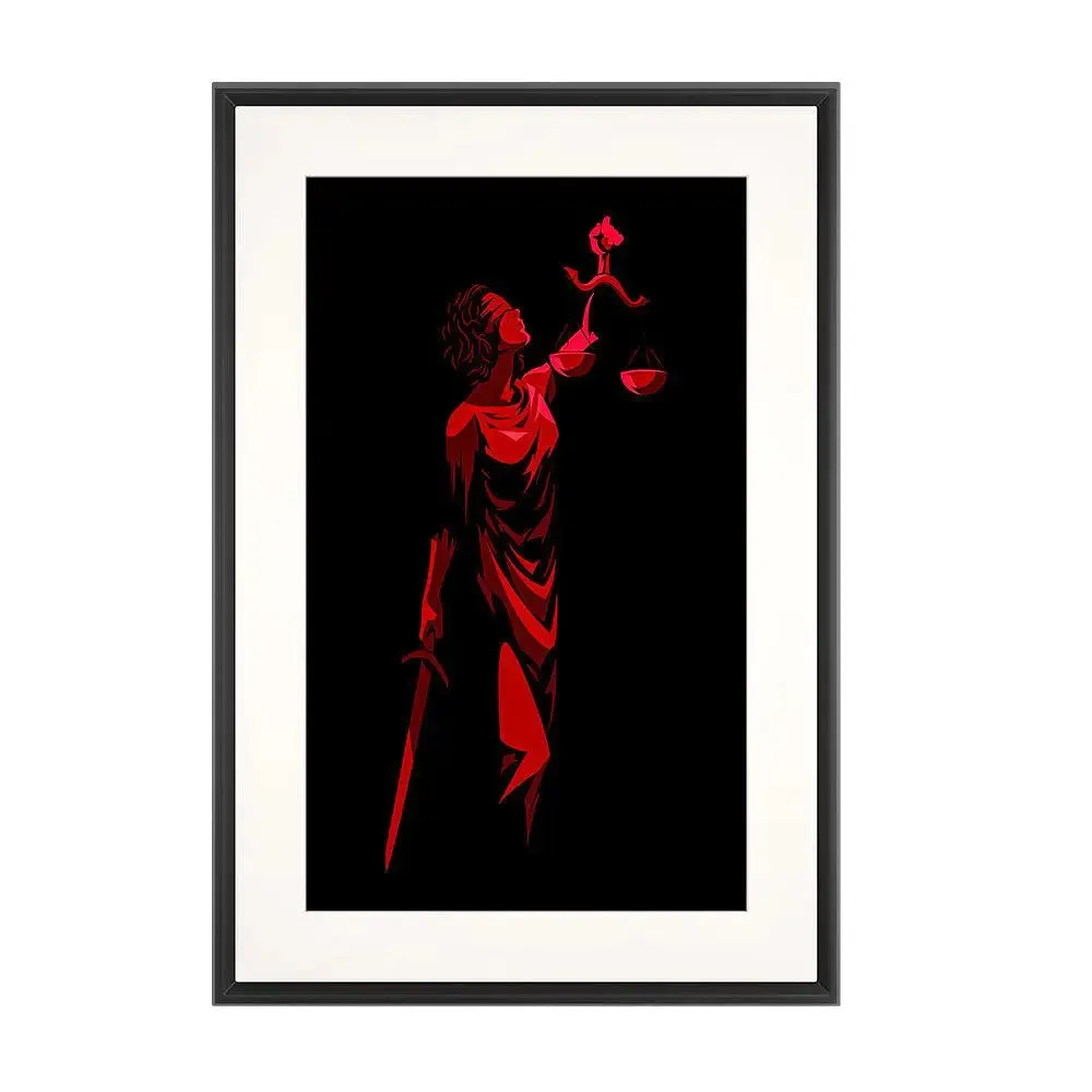 Goddess Themis Framed Wall Art for Lawyer's Office