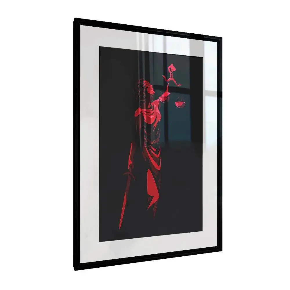 Goddess Themis Framed Wall Art for Lawyer's Office