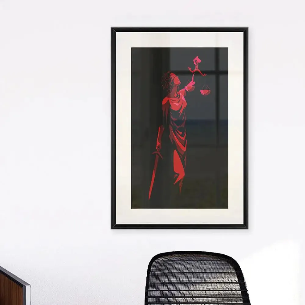 Goddess Themis Framed Wall Art for Lawyer's Office