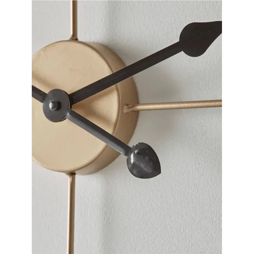 Gold &amp; Black Designer Metal Wall Clock