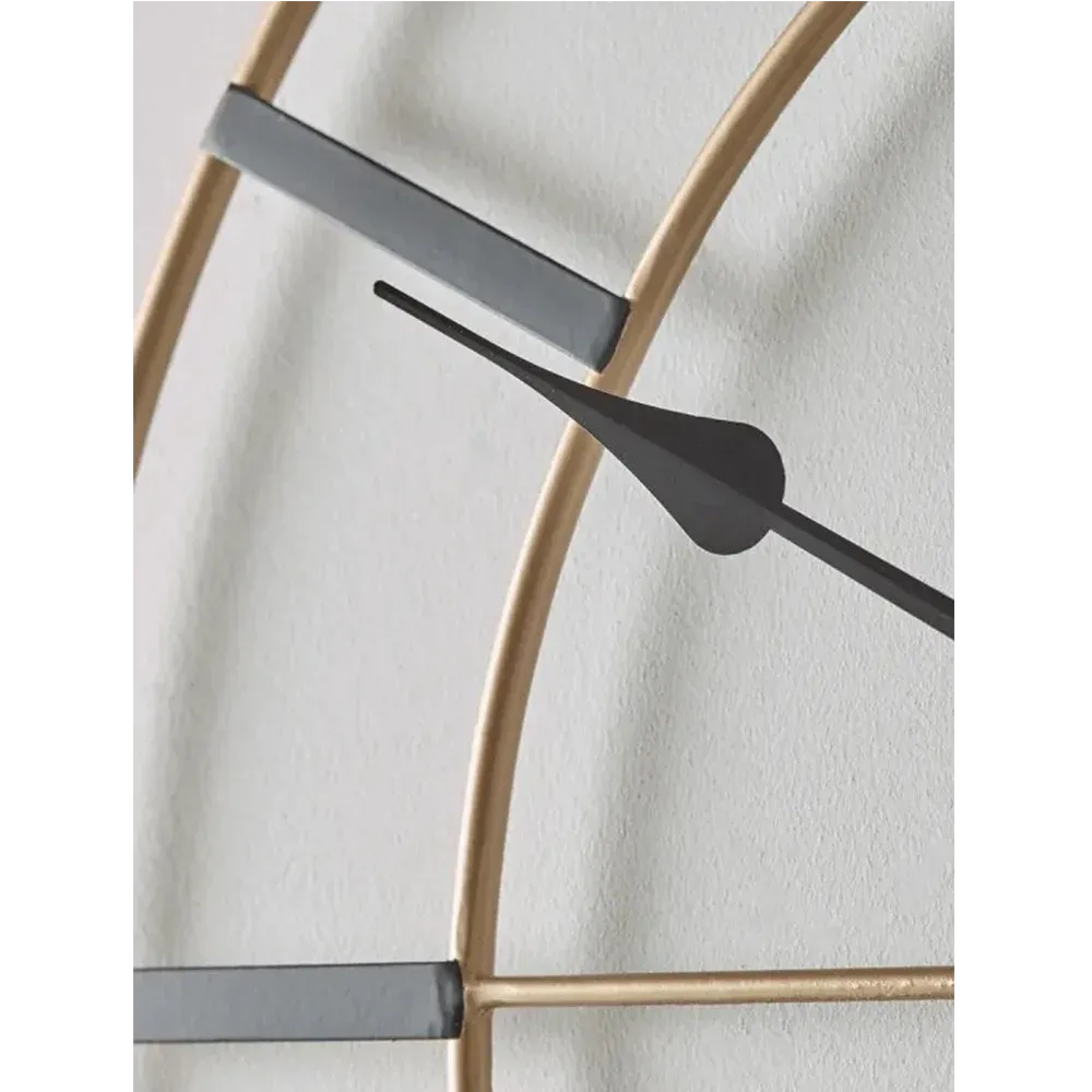 Gold &amp; Black Designer Metal Wall Clock