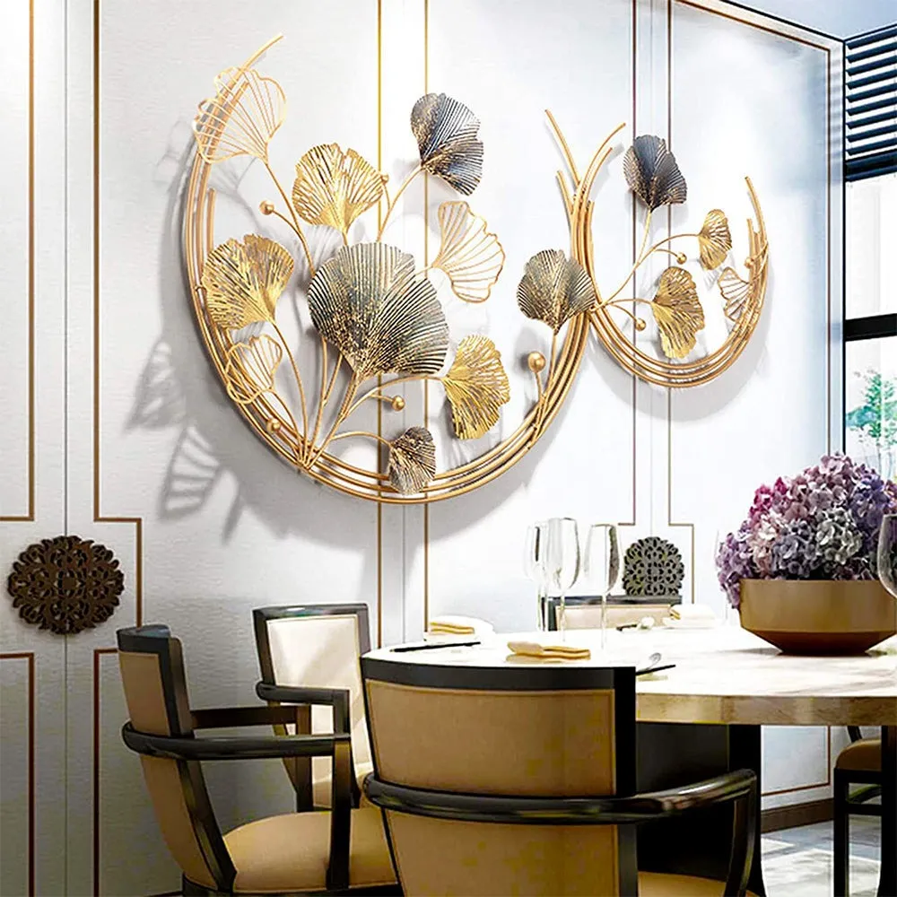 Gold &amp; Silver Wild Flowers Large Metal Wall Art