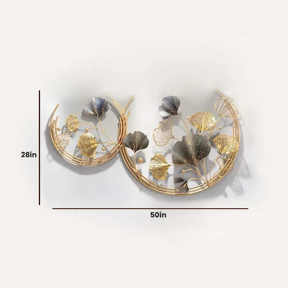 Gold &amp; Silver Wild Flowers Large Metal Wall Art