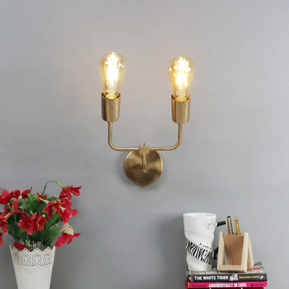 Gold Artsy Dual Wall Light in Gold Finish
