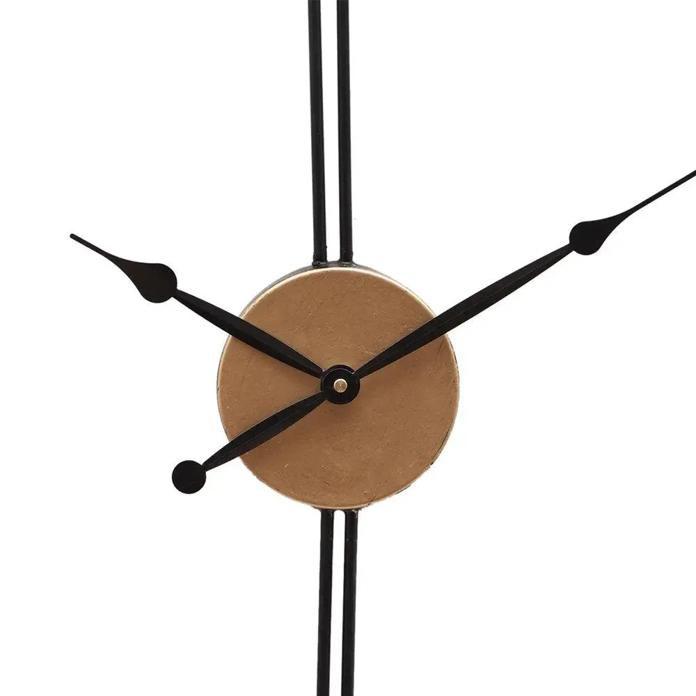Gold & Black Designer Minimalist Metal Wall Clock