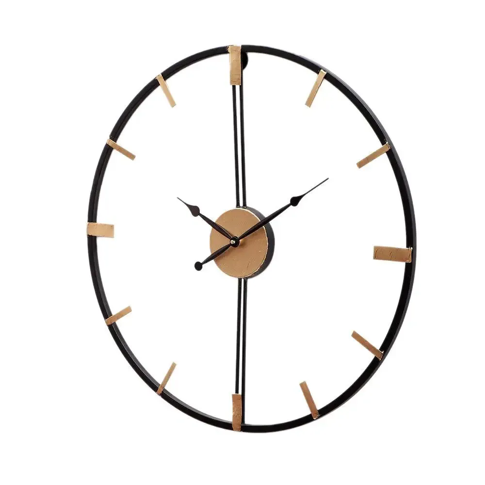 Gold & Black Designer Minimalist Metal Wall Clock