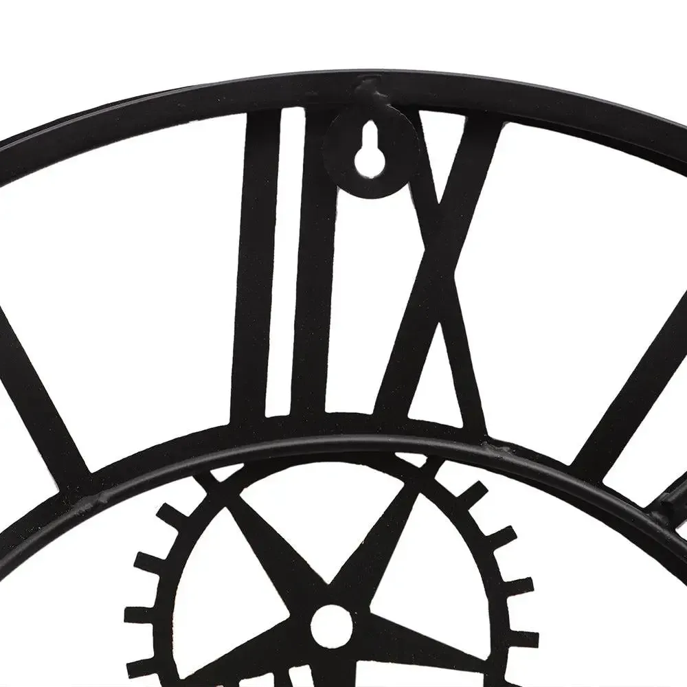 Gold & Black Roman Numbers Designer Metallic Wall Clock