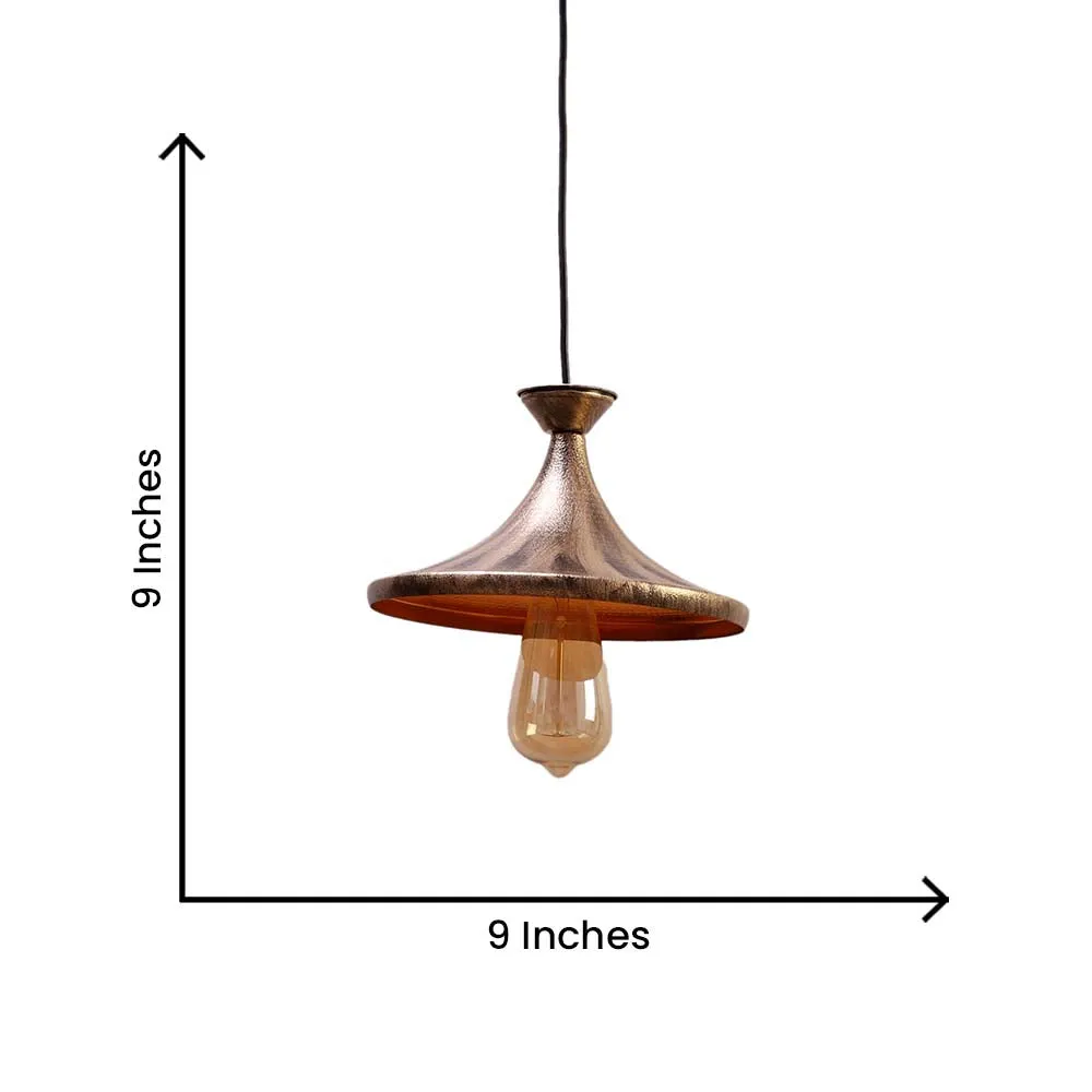 Gold Brushed Shaded Rustic Club Hanging Light