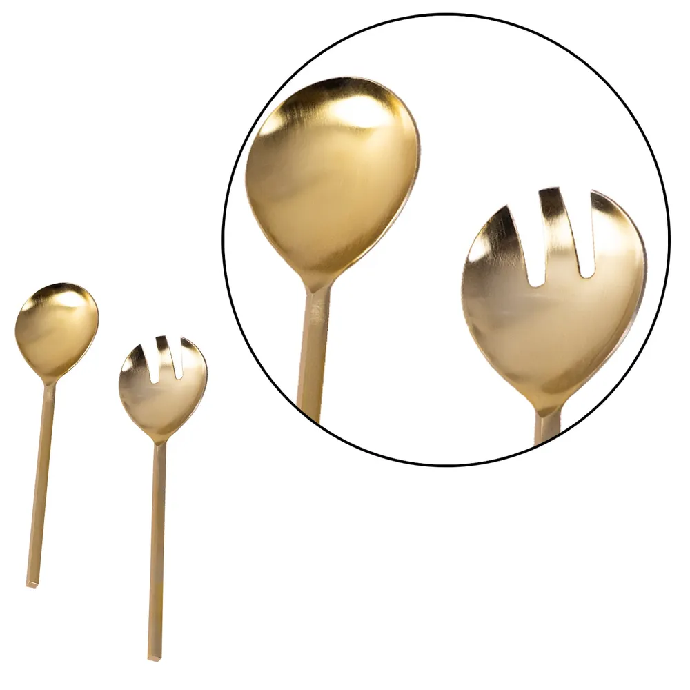 Gold Classy Stainless Steel Serving Spoon Set Of 2