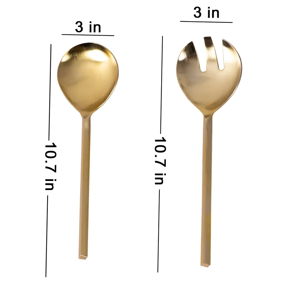 Gold Classy Stainless Steel Serving Spoon Set Of 2