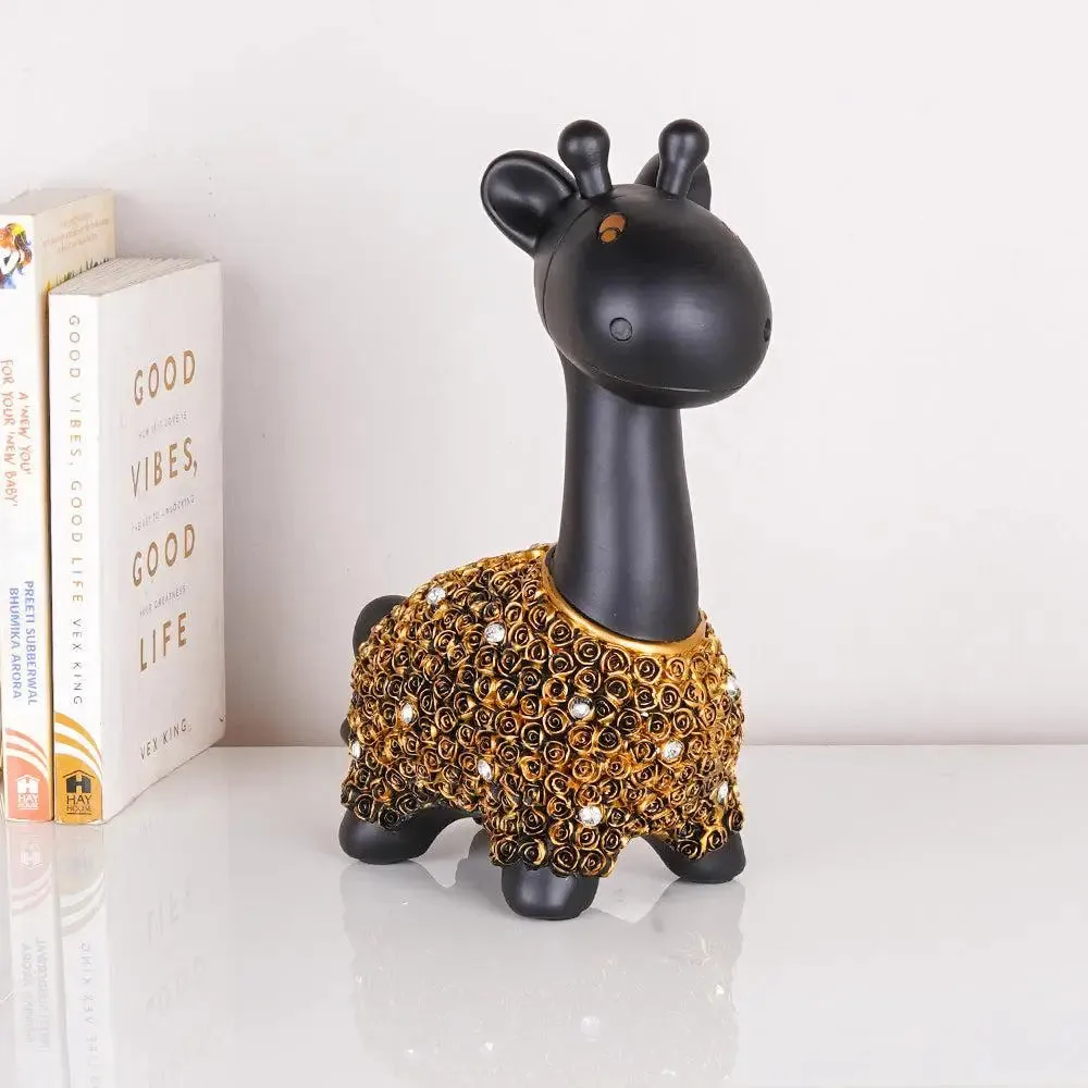 Gold Embellished Polyresin Miniature Giraffe Figurine Small