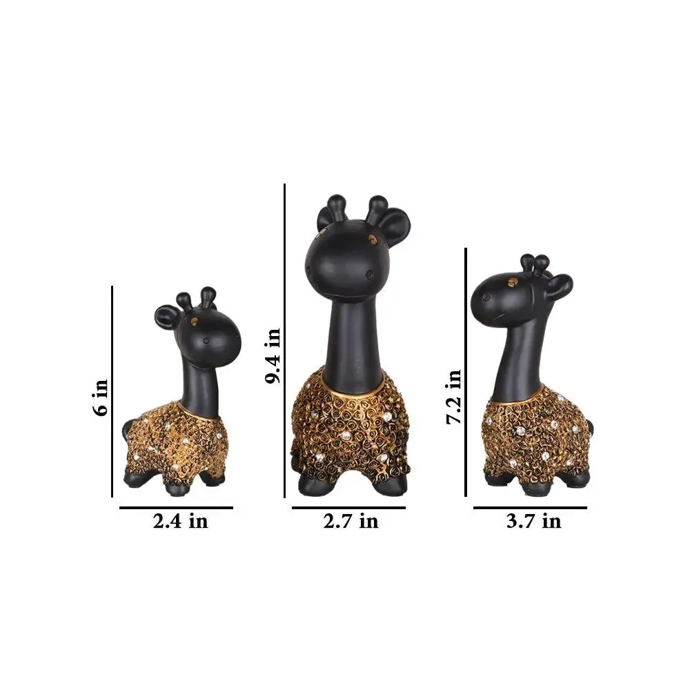 Gold Embellished Polyresin Miniature Giraffe Figurine Small