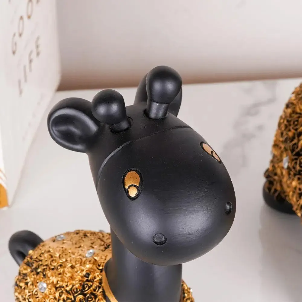 Gold Embellished Polyresin Miniature Giraffe Figurine Small