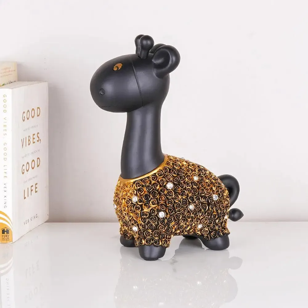 Gold Embellished Polyresin Miniature Giraffe Figurine Small