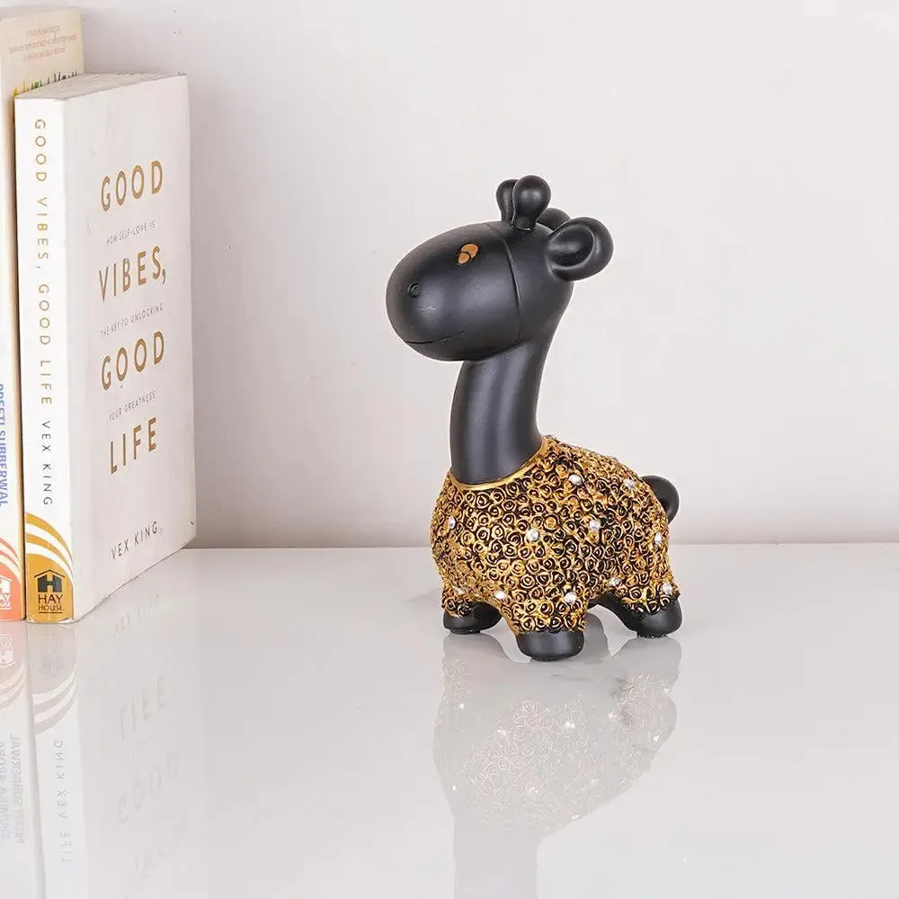 Gold Embellished Polyresin Miniature Giraffe Figurine Small