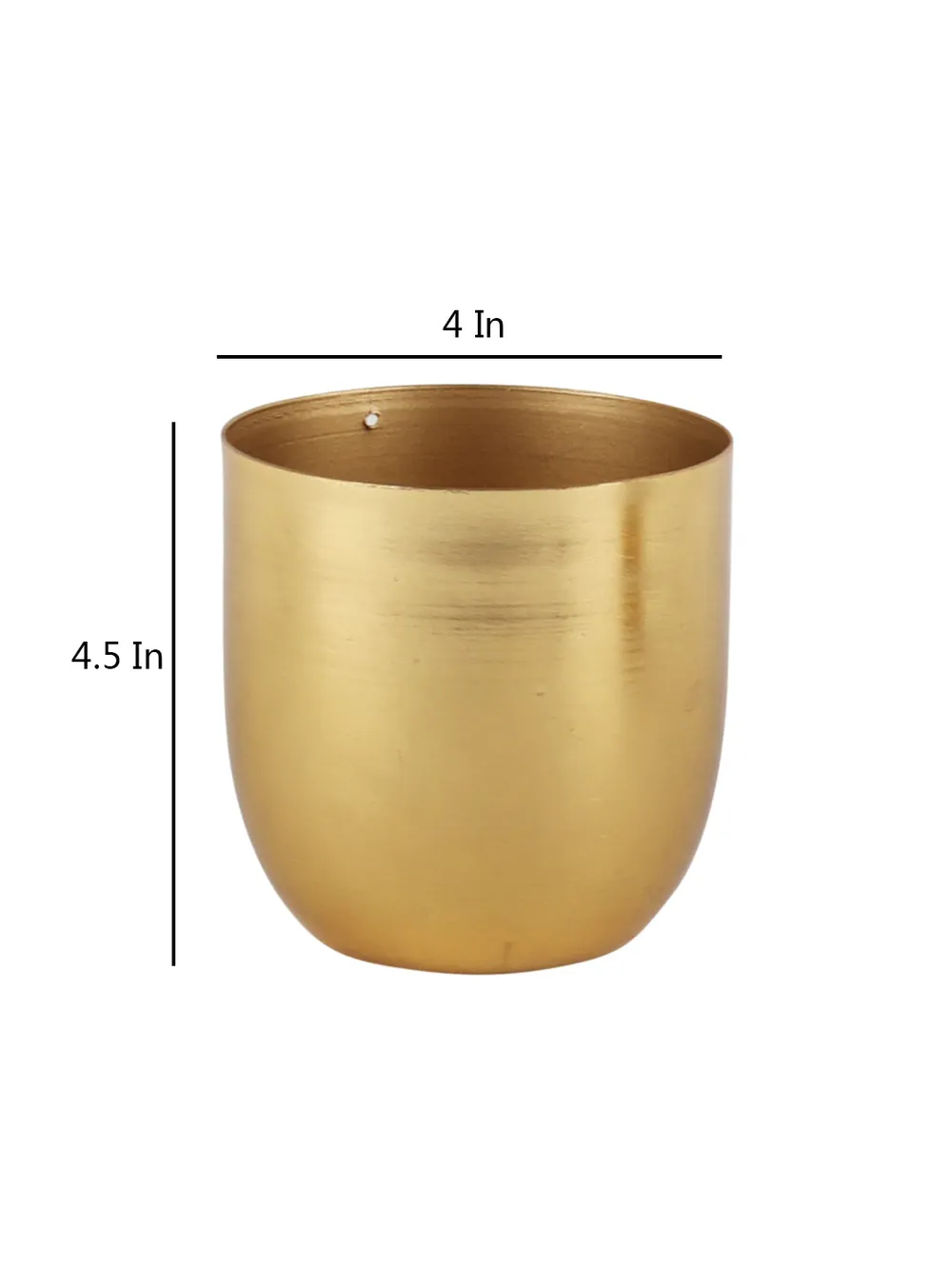 Gold Finish Metal Planter Set Of 2 Without Stand