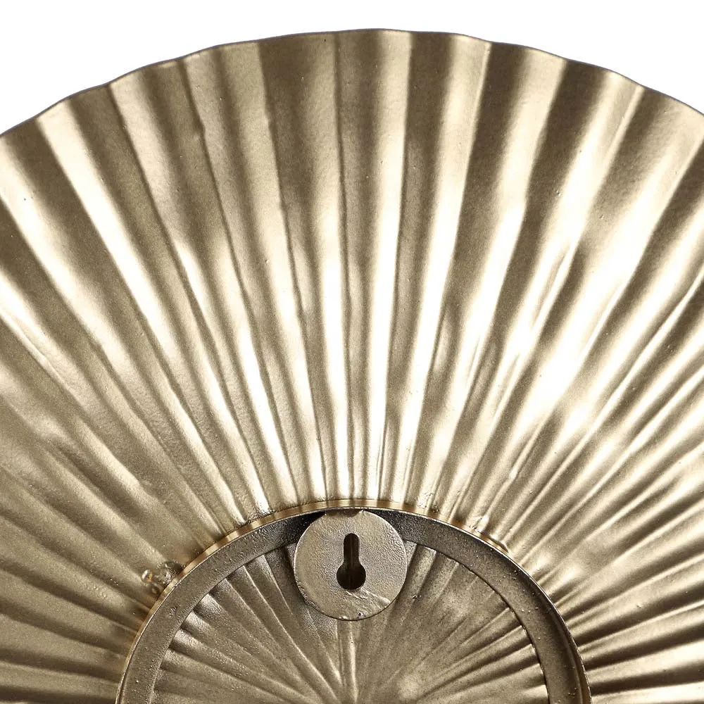 Gold Foil Motif Hammered Metal Decorative Wall Plates Set Of 3