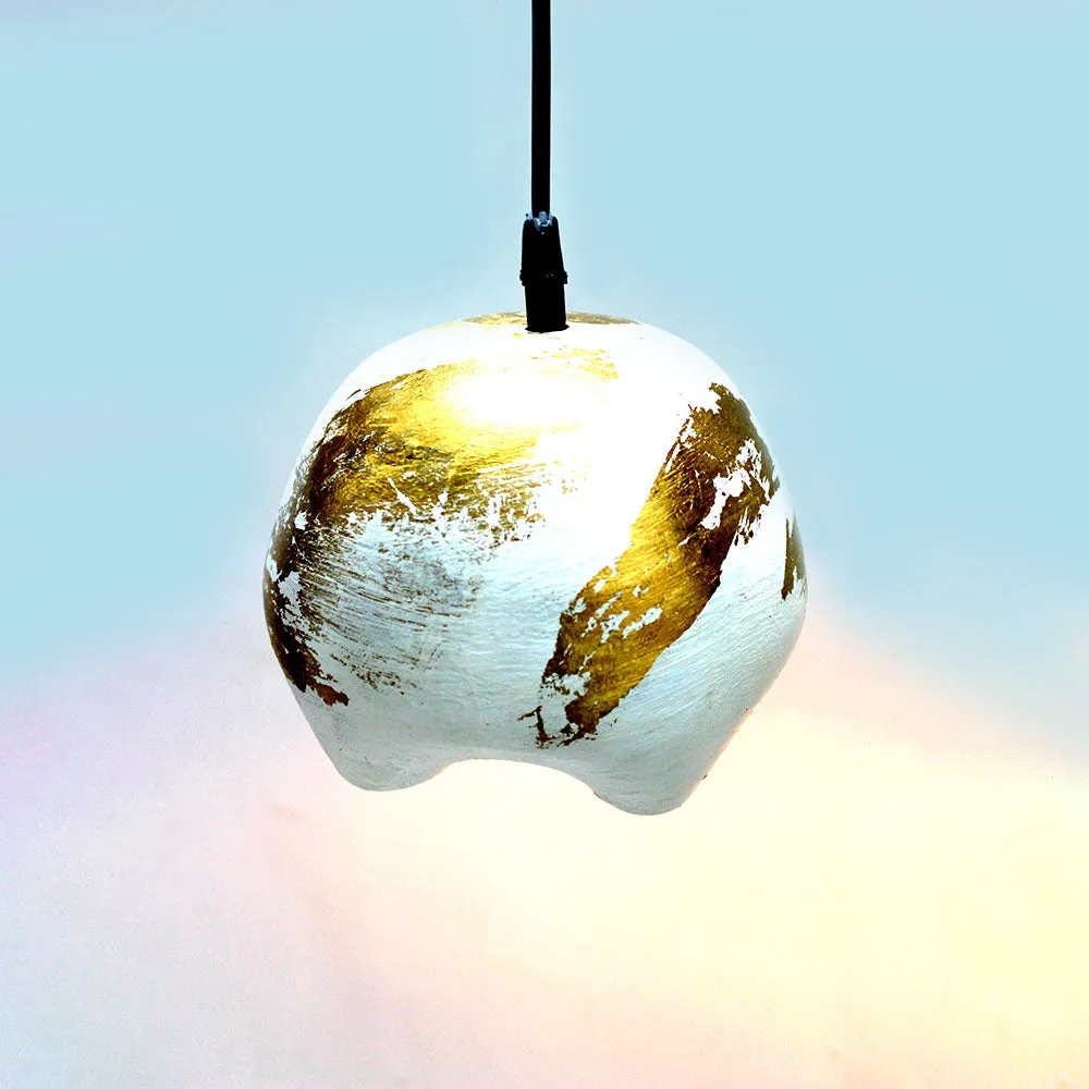 Gold Foil Vintage Handpainted Lamp Pendant Light