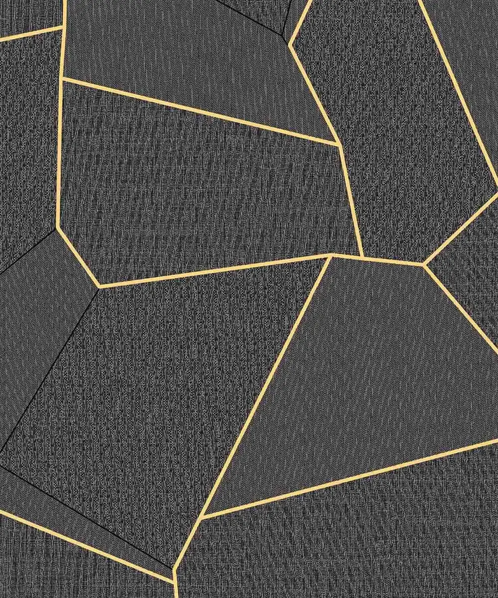 Gold Geometric Lines Textured Premium Wallpaper- Altis Collection Beige