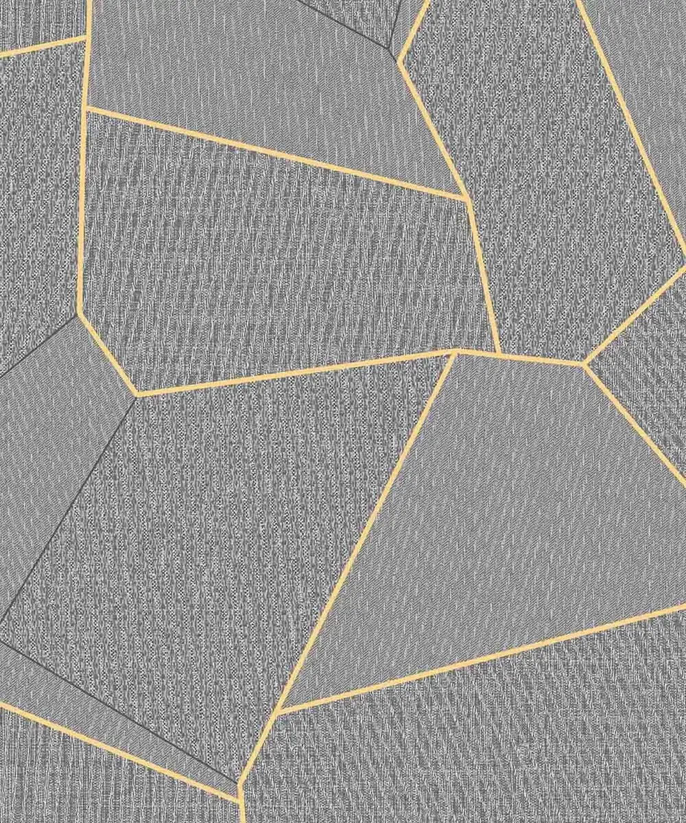 Gold Geometric Lines Textured Premium Wallpaper- Altis Collection Beige