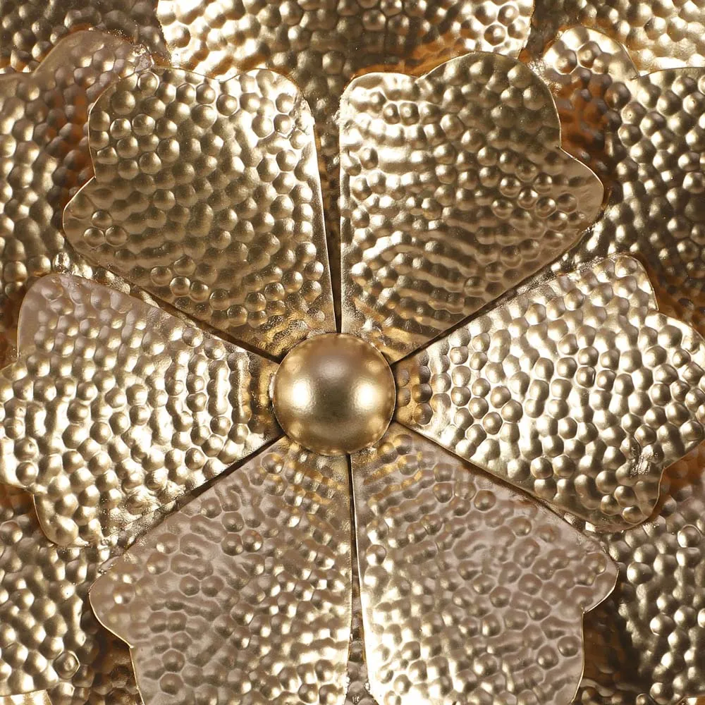 Gold Hammered Floral Metal Decorative Wall Décor Set of 2