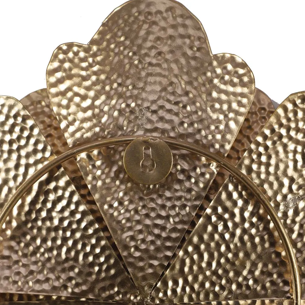 Gold Hammered Floral Metal Decorative Wall Décor Set of 2