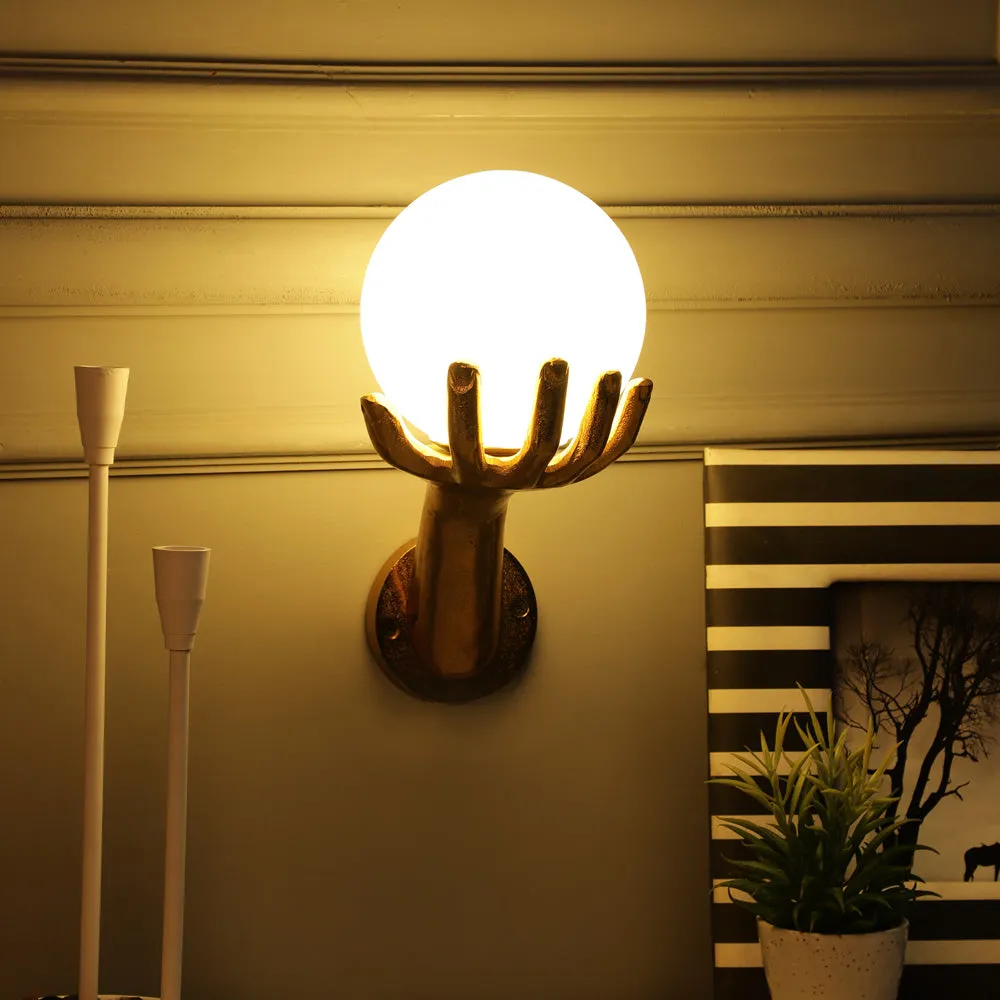 Gold Helping Hand Wall Light