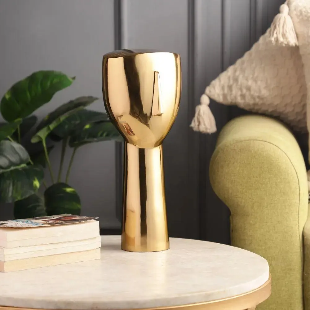 Gold Solid Human Figurine for Table Decor