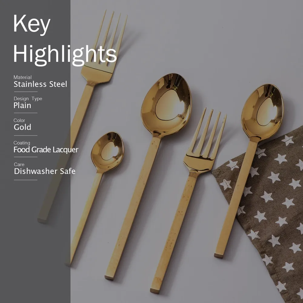 Gold Stainless Steel Cutlery Set of 5