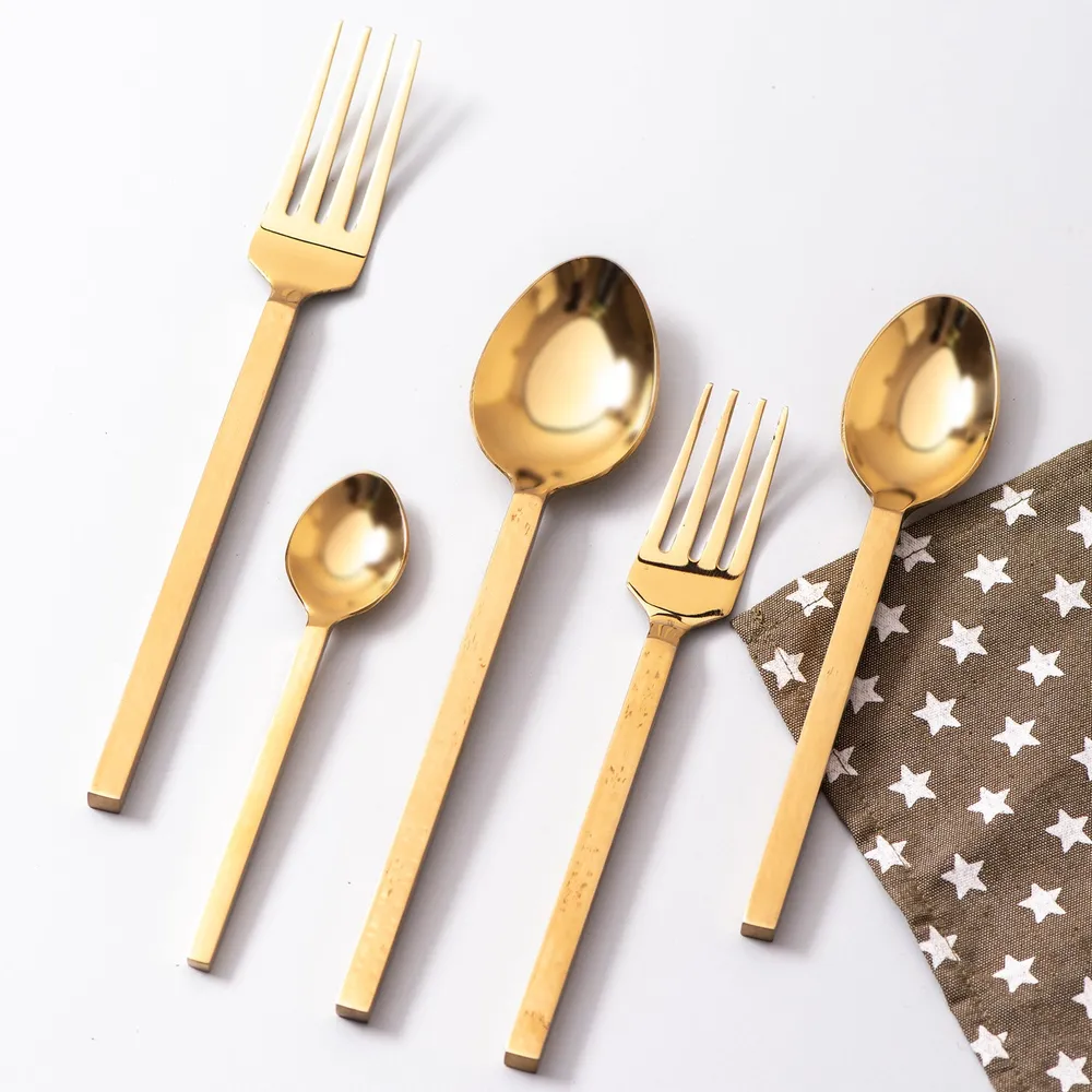 Gold Stainless Steel Cutlery Set of 5